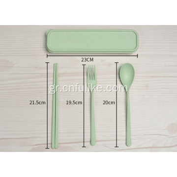 Οικολογικό φιλικό σίτο άχυρο κουτάλι Chopstick Fork Set